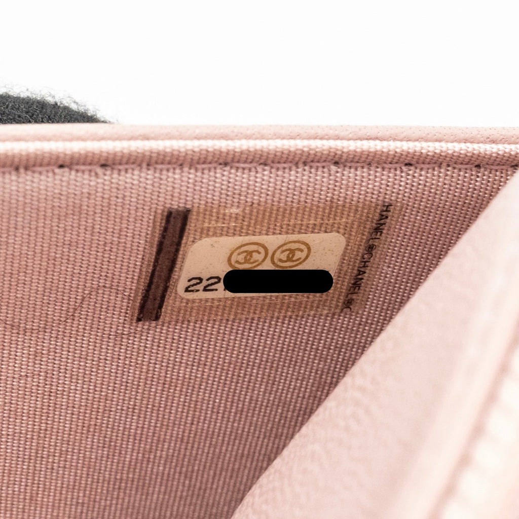 CHANEL CC LOGO WALLET WITH CHAIN GOATSKIN PINK GHW