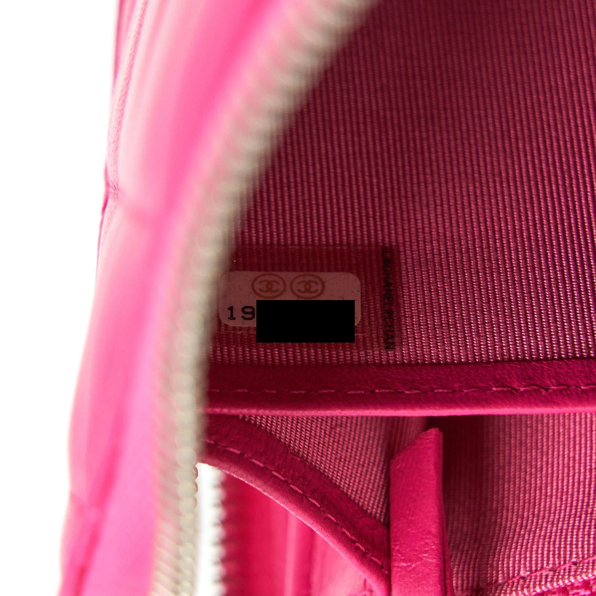 CHANEL QUILTED ZIPPER CLUTCH LAMBSKIN PINK SHW