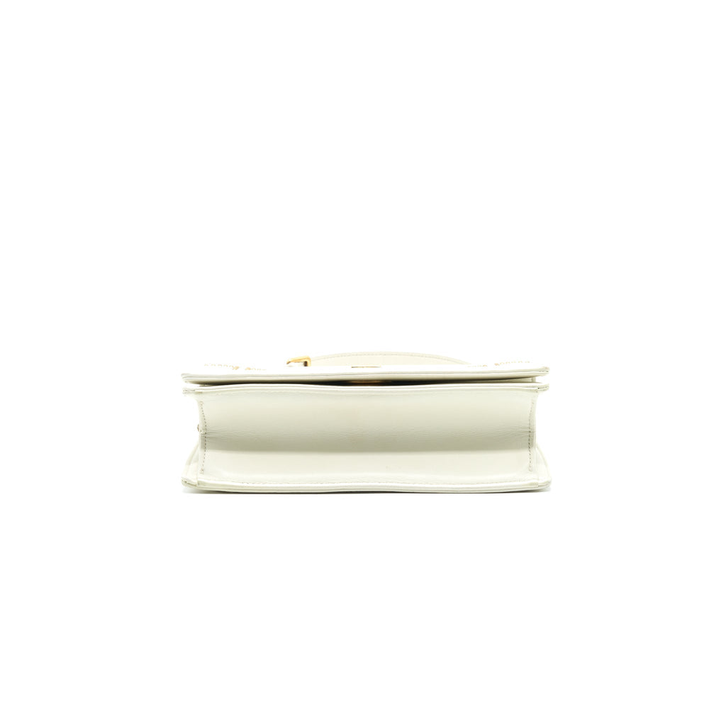 DIOR DIORAMA STUDDED LAMBSKIN SMALL WHITE WITH GHW