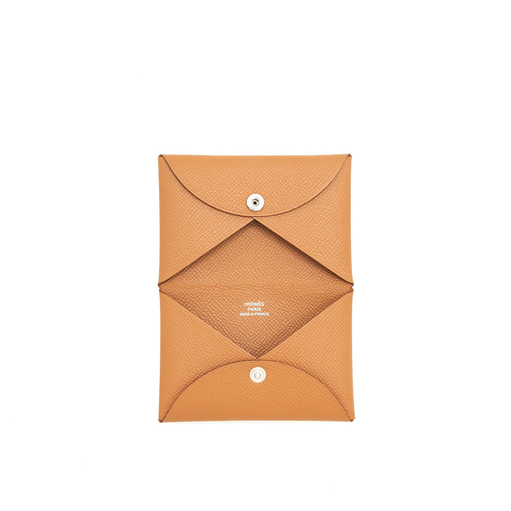 HERMES CALVI CARD HOLDER GOLD