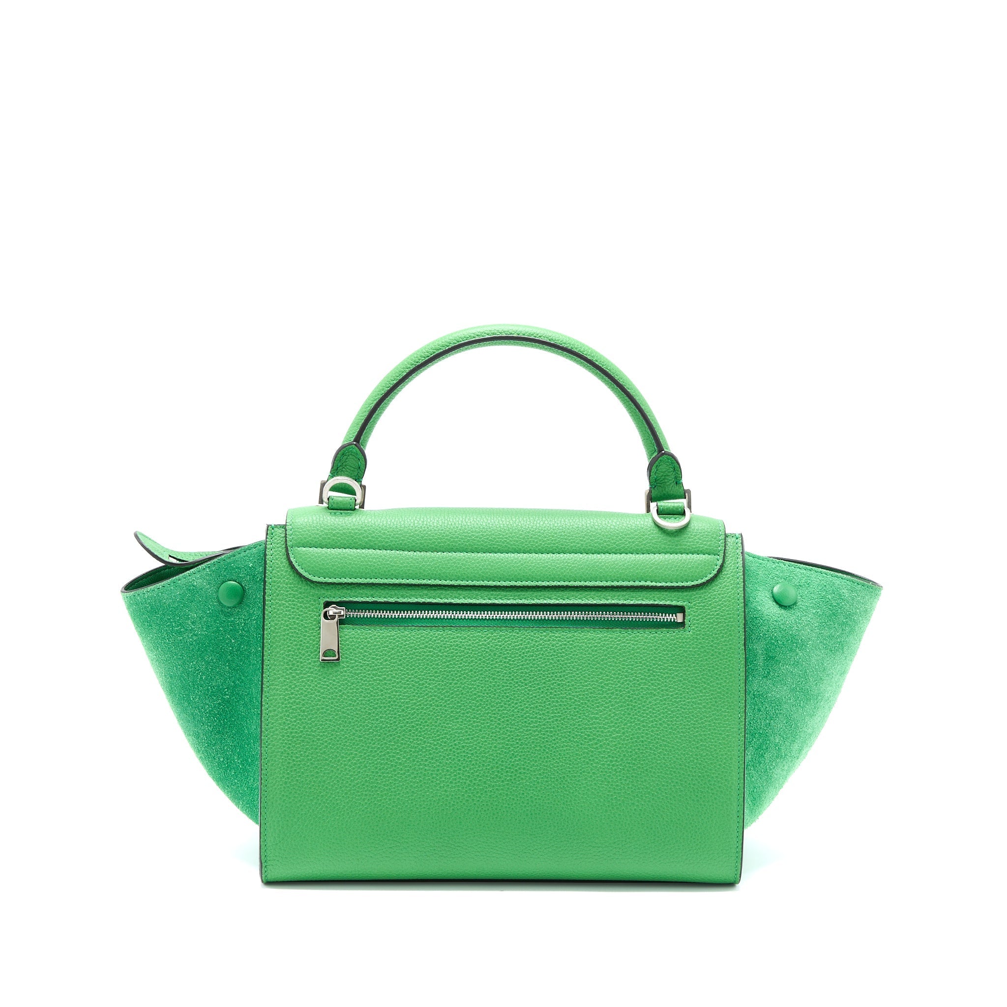 CELINE SMALL TRAPEZE BAG CALFSKIN/SUEDE GREEN SHW