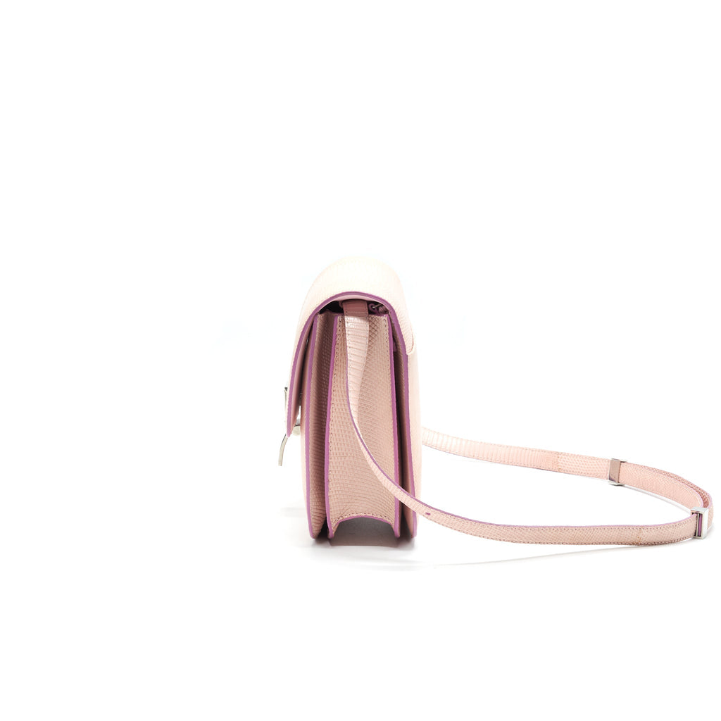 CELINE CLASSIC BAG IN LIZARD LIGHT PINK