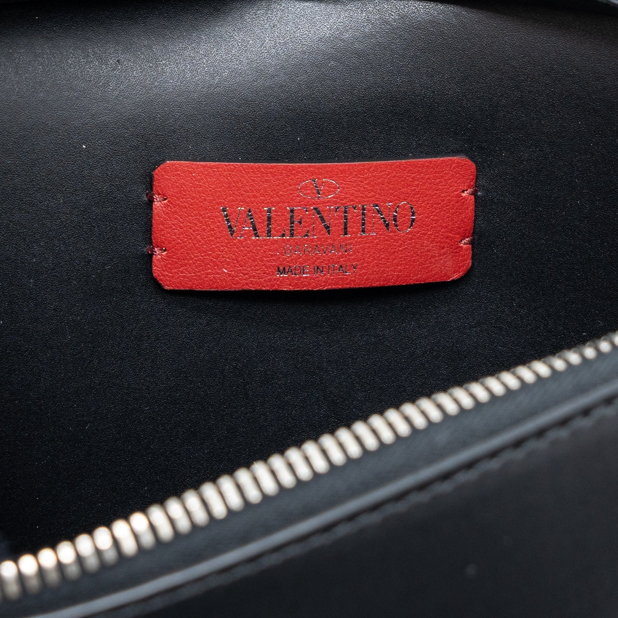 VALENTINO VLTN PRINT BELT BAG CALFSKIN BLACK/RED SHW