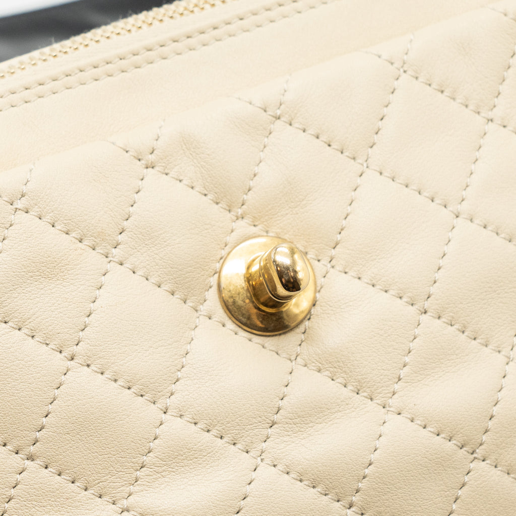 CHANEL MEDIUM IN THE MIX FLAP BAG LEATHER BLACK/BEIGE/CREAM GHW