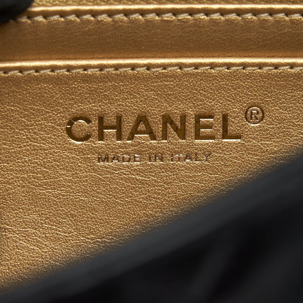 CHANEL PEARL CRUSHED MINI RECTANGULAR FLAP IN BLACK