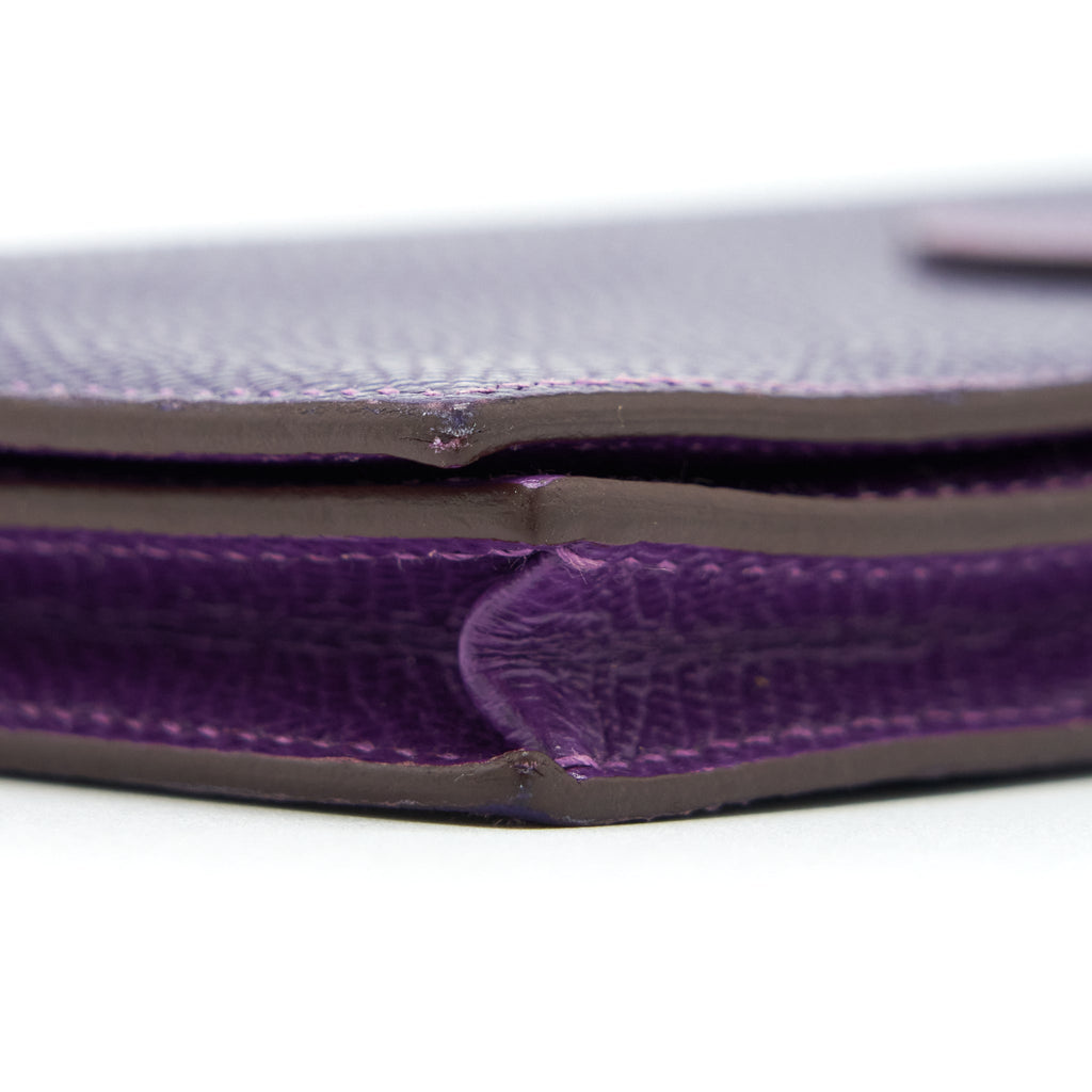 HERMES BEARN WALLET SPECIAL ORDER EPSOM MULTICOLOUR PURPLE GHW