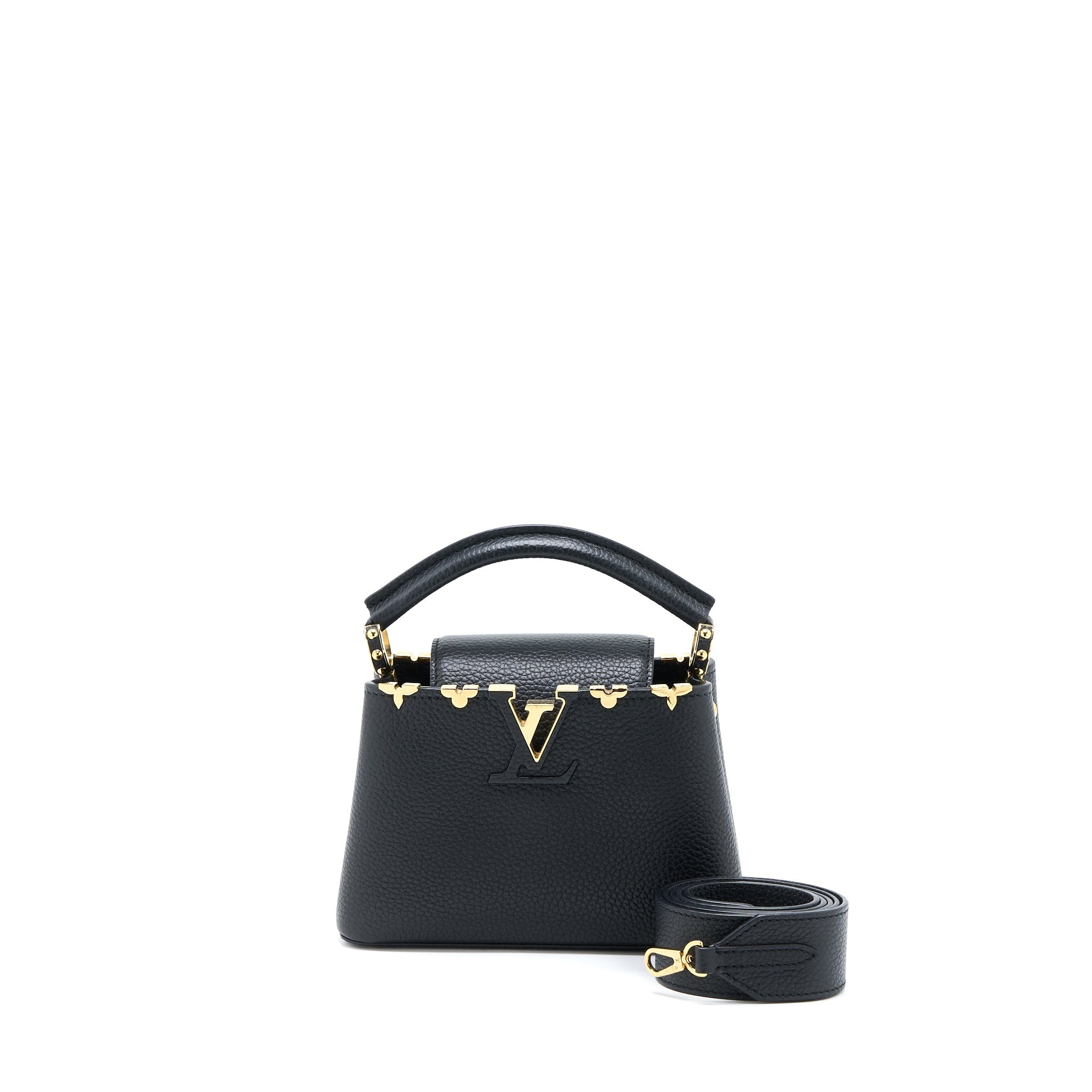 LOUIS VUITTON CAPUCINES MINI TAURILLON LIMITED EDITION BLACK GHW (NEW VERSION)