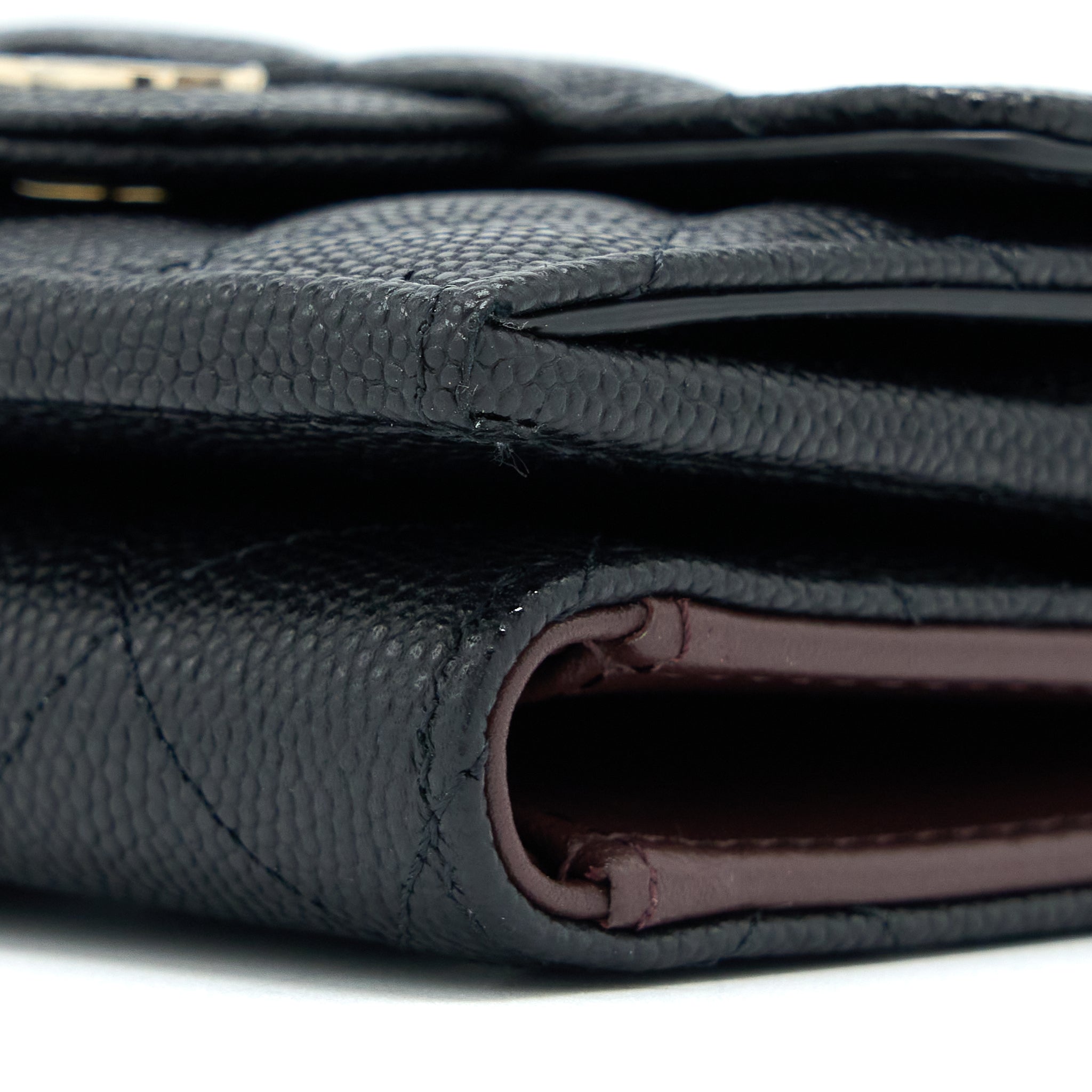 CHANEL SMALL COMPACT WALLET CAVIAR BLACK LGHW