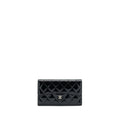 CHANEL CLASSIC FLAP LONG WALLET PATENT BLACK SHW