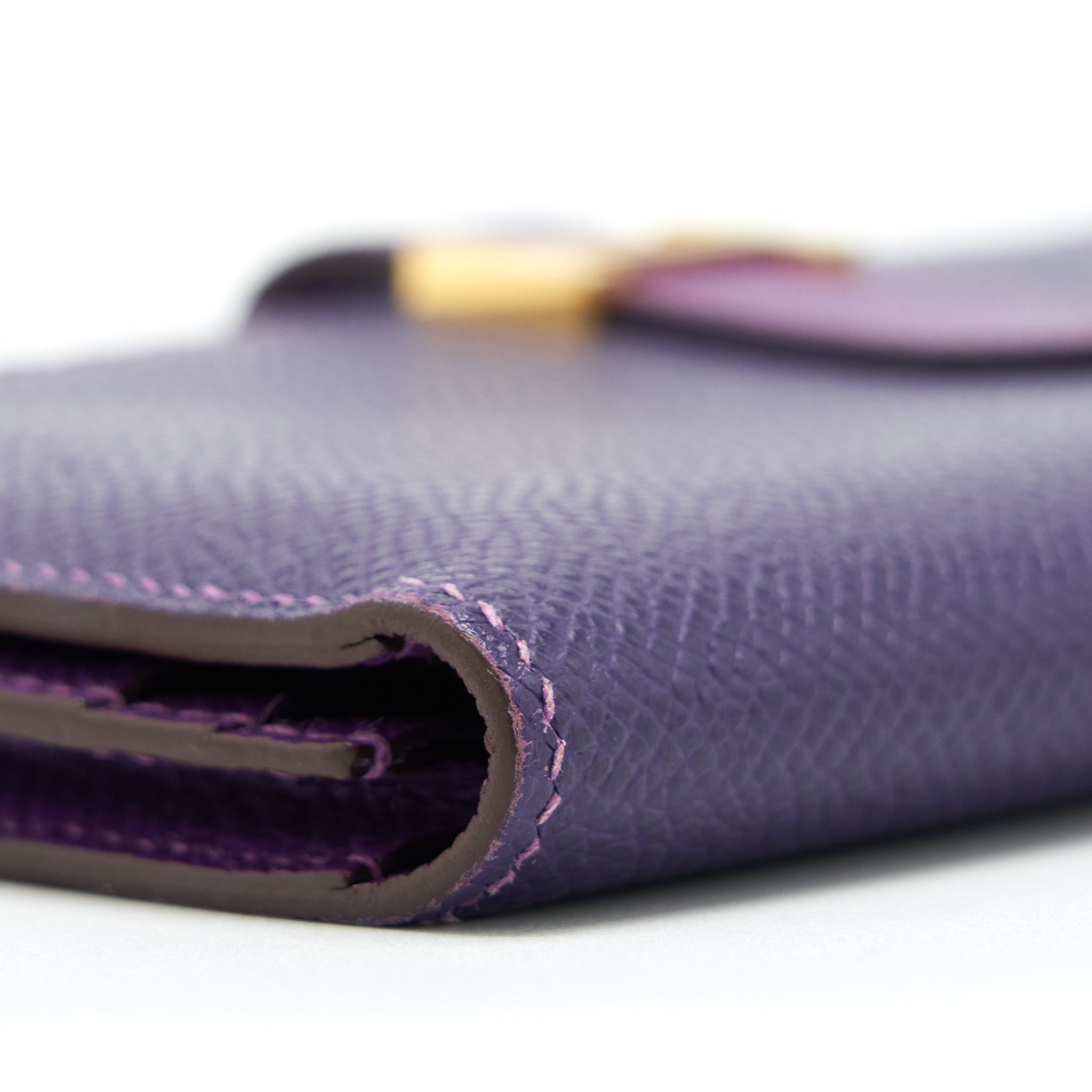 HERMES BEARN WALLET SPECIAL ORDER EPSOM MULTICOLOUR PURPLE GHW