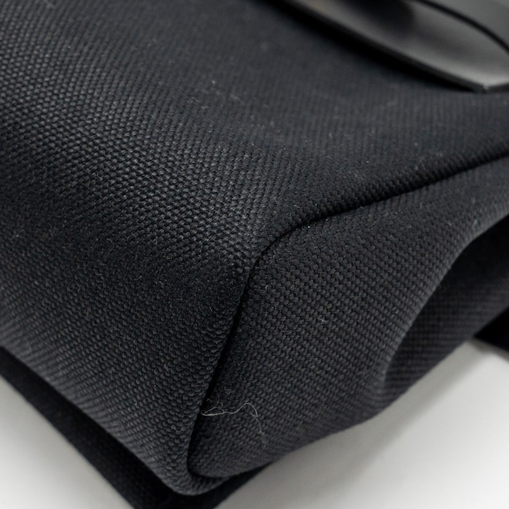 HERMES HERBAG MINI CANVAS / HUNTER LEATHER BLACK GHW