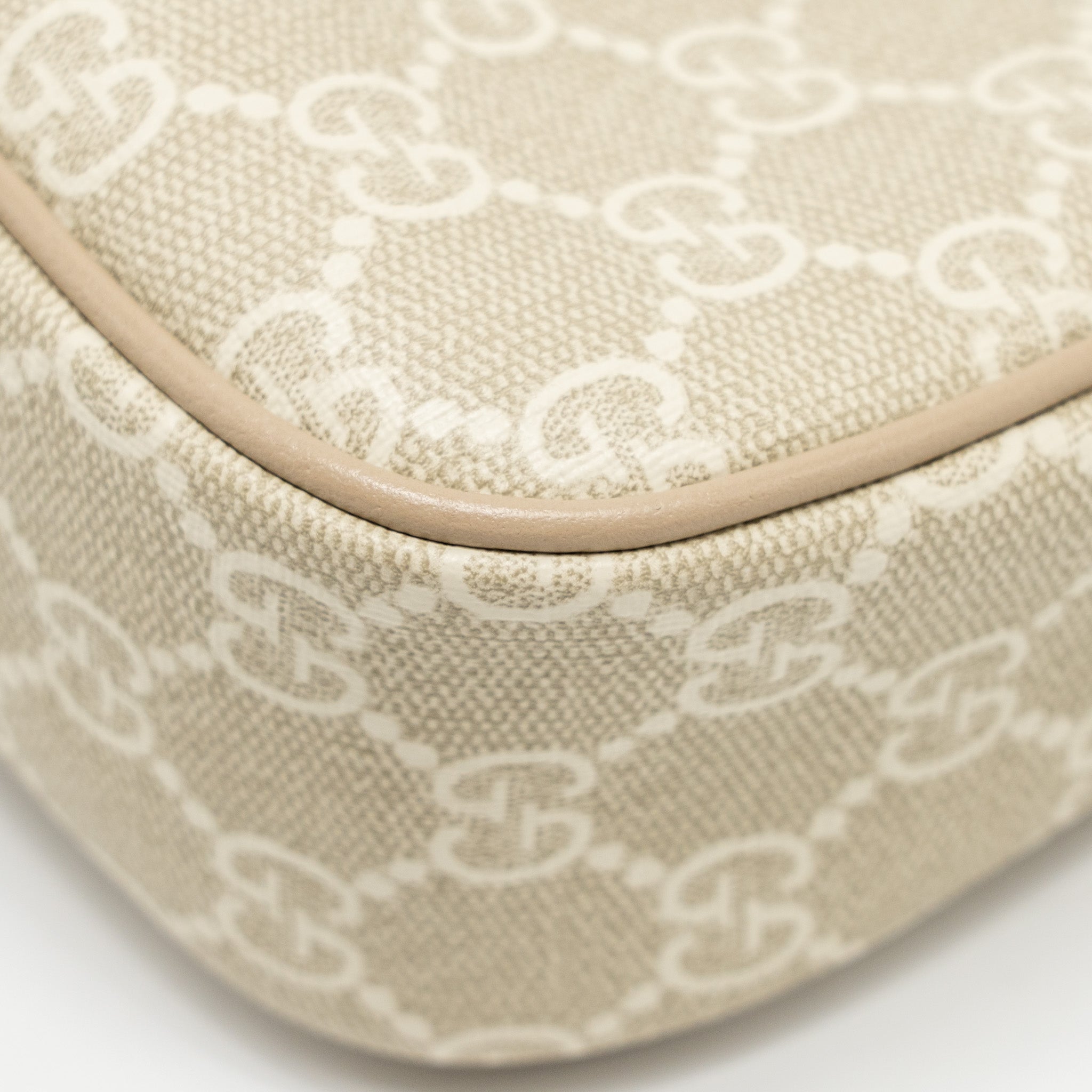 GUCCI OPHIDIA SMALL SHOULDER BAG GG SUPREME CANVAS BEIGE / WHITE GHW