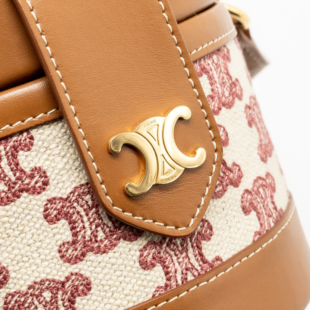 CELINE VANITY BOX BAG CANVAS/ CALFSKIN LEATHER MULTICOLOR GHW