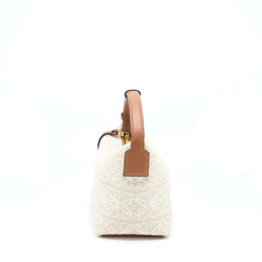 LOEWE SMALL CUBI BAG ANAGRAM JACQUARD AND CALFSKIN GHW