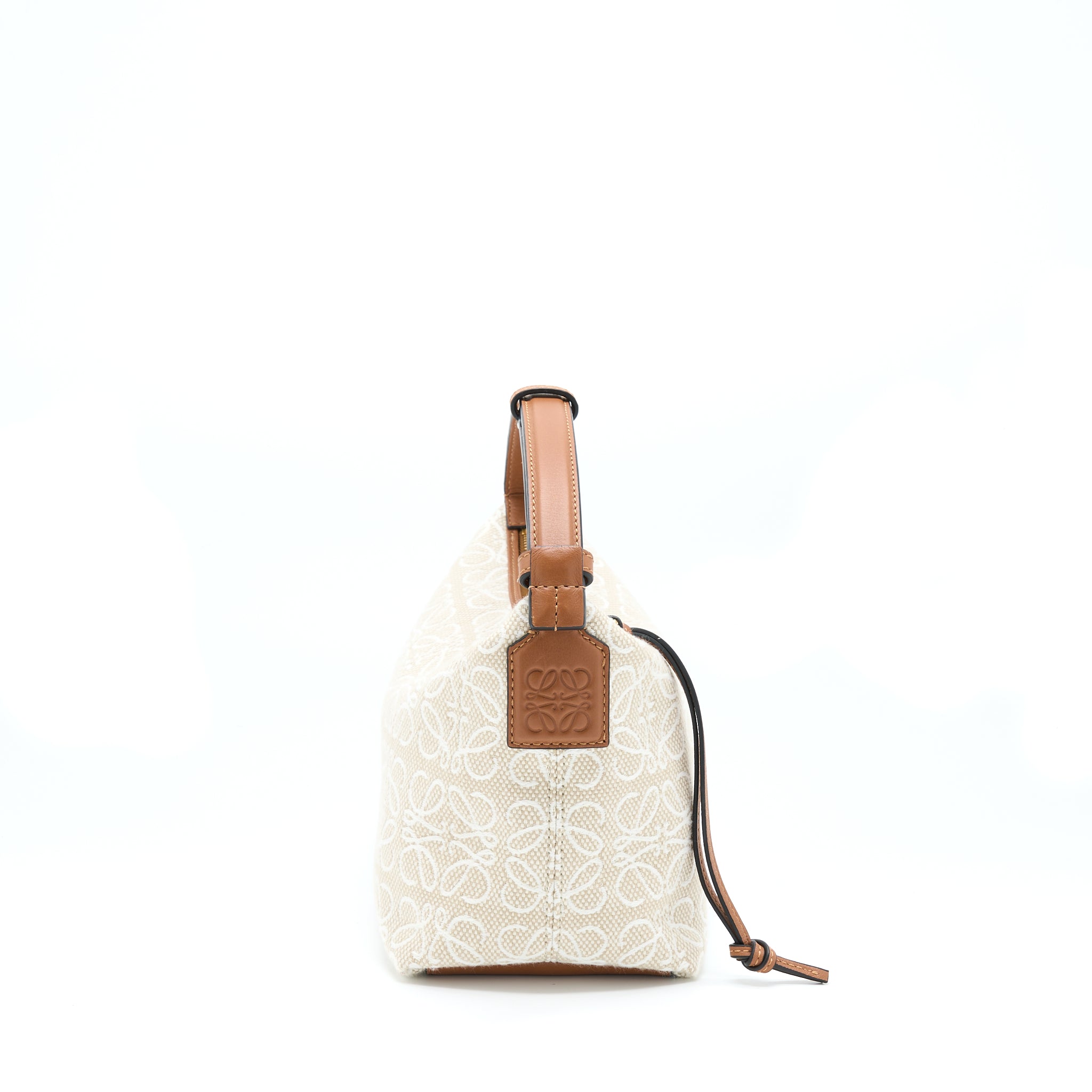 LOEWE SMALL CUBI BAG ANAGRAM JACQUARD AND CALFSKIN GHW
