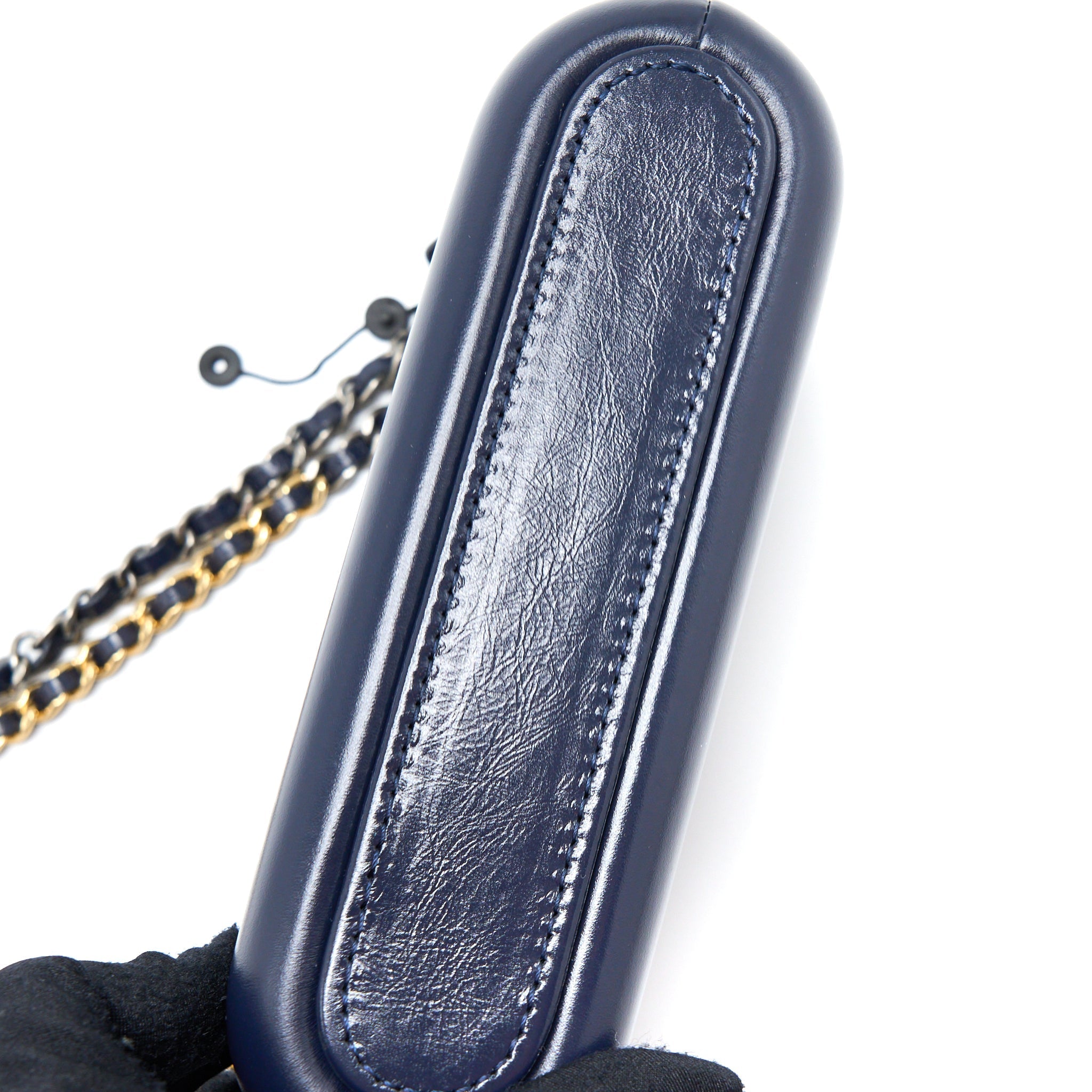 CHANEL GABRIELLE CLUTCH ON CHAIN AGED CALFSKIN NAVY SHW