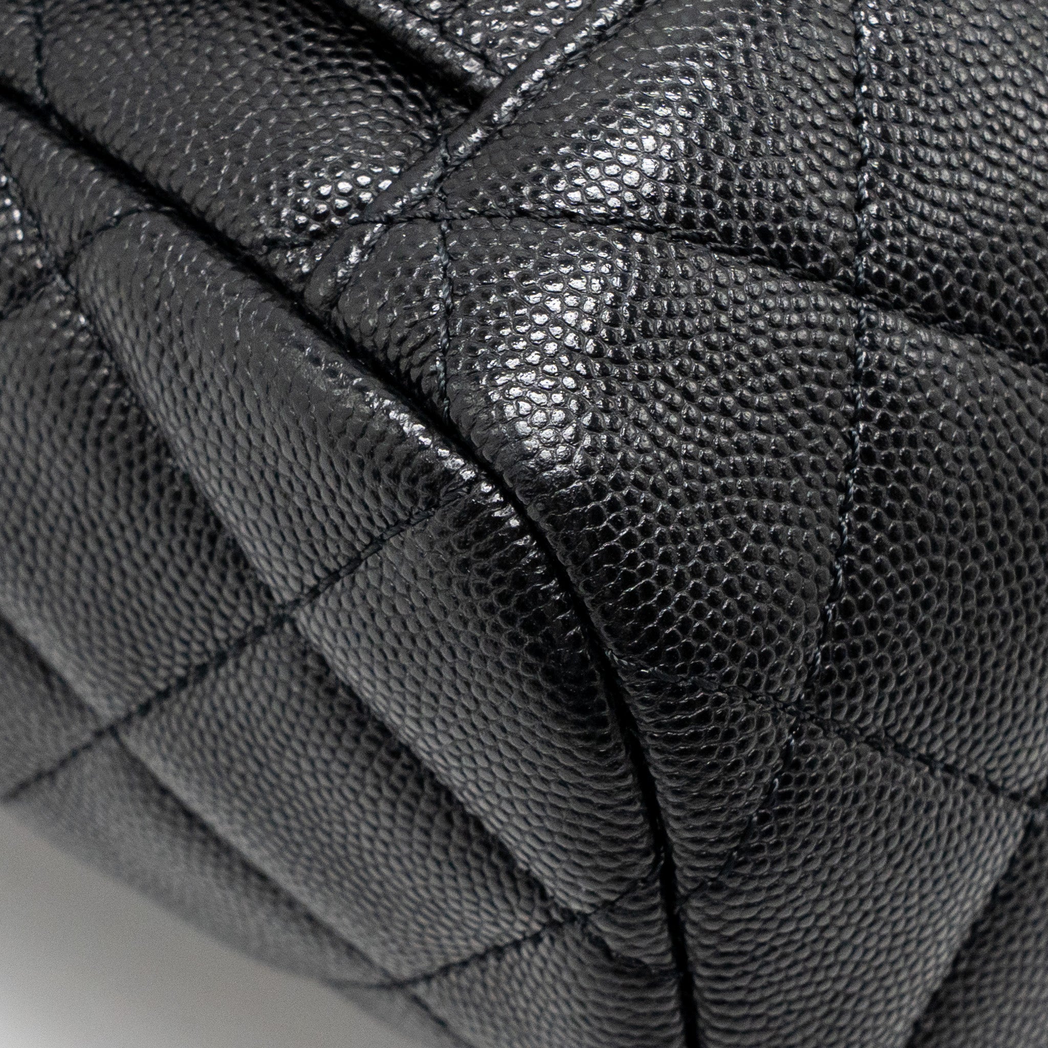 CHANEL QUILTED MINI BACKPACK CAVIAR BLACK LGHW (MICROCHIP)