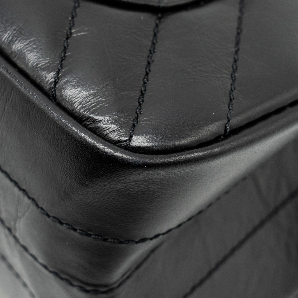 CHANEL MINI 2.55 REISSUE CHEVRON CALFSKIN BLACK GHW (MICROCHIP)