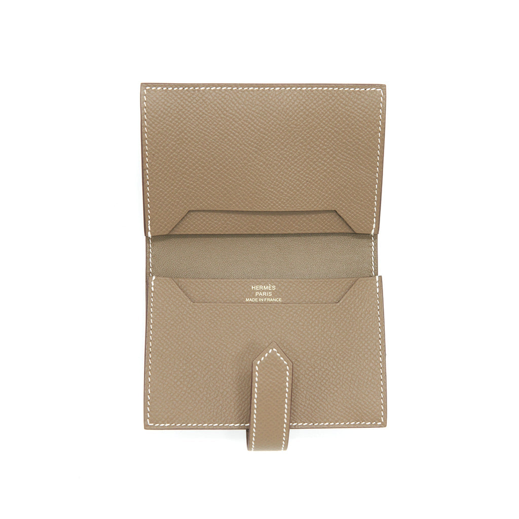 HERMES BEARN CARD HOLDER ETOUPE EPSOM GHW