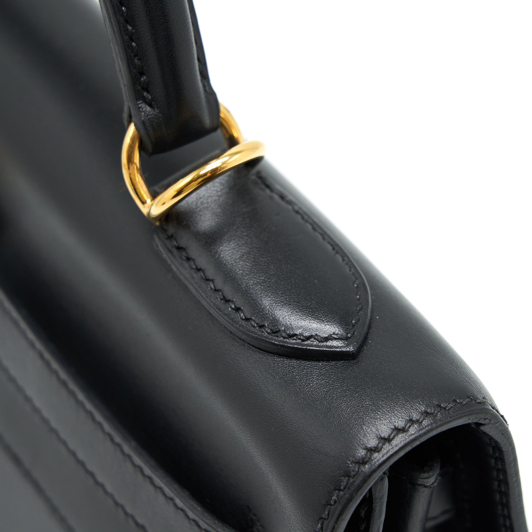HERMES KELLY 32 BOX LEATHER BLACK GHW