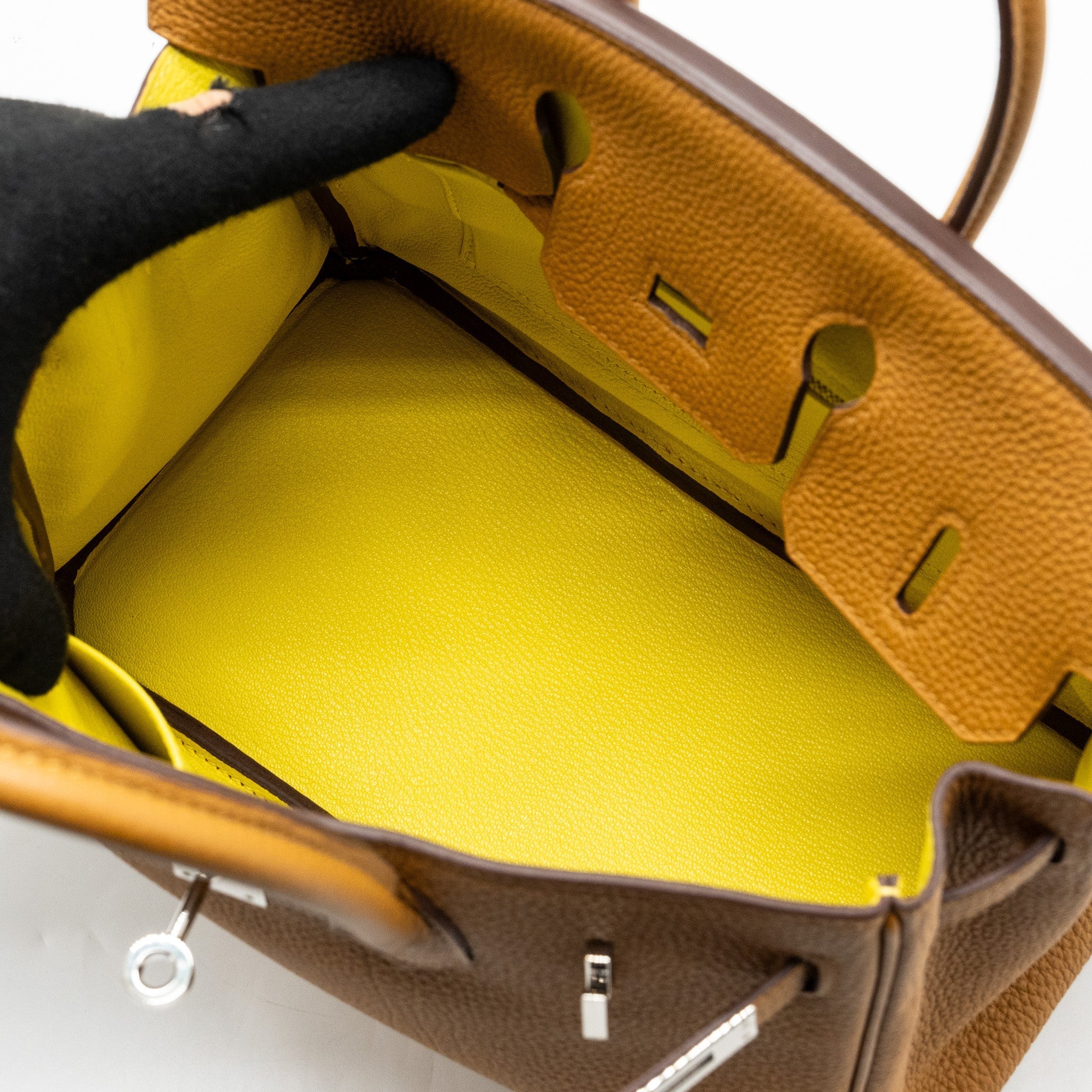 HERMES BIRKIN 25 TOGO CARAMEL/LIME SHW