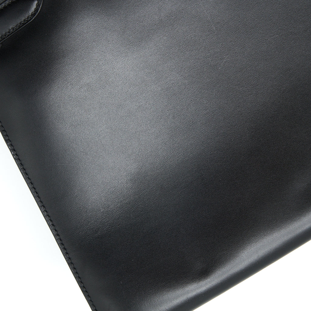 HERMES KELLY 32 BOX LEATHER BLACK GHW