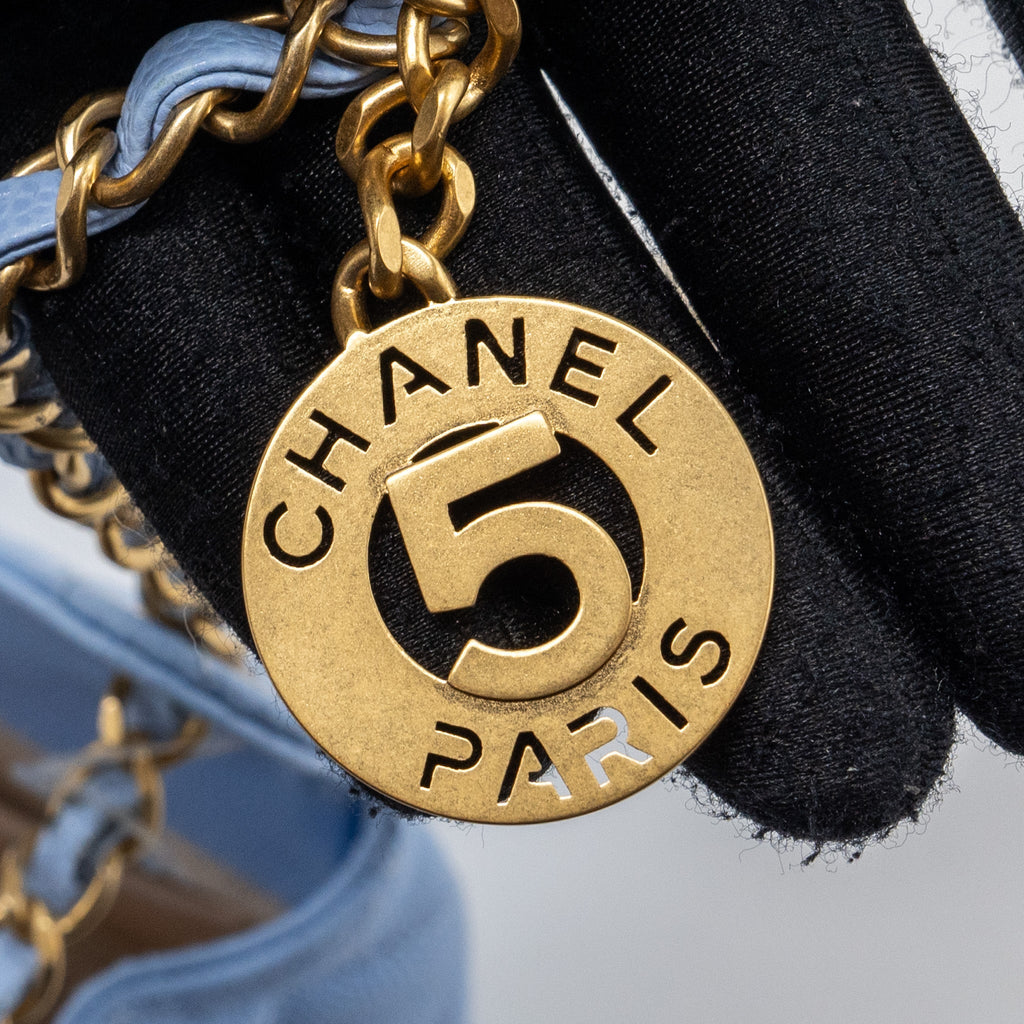 CHANEL 23C SMALL HOBO BAG CAVIAR LIGHT BLUE GHW(MICROCHIP)
