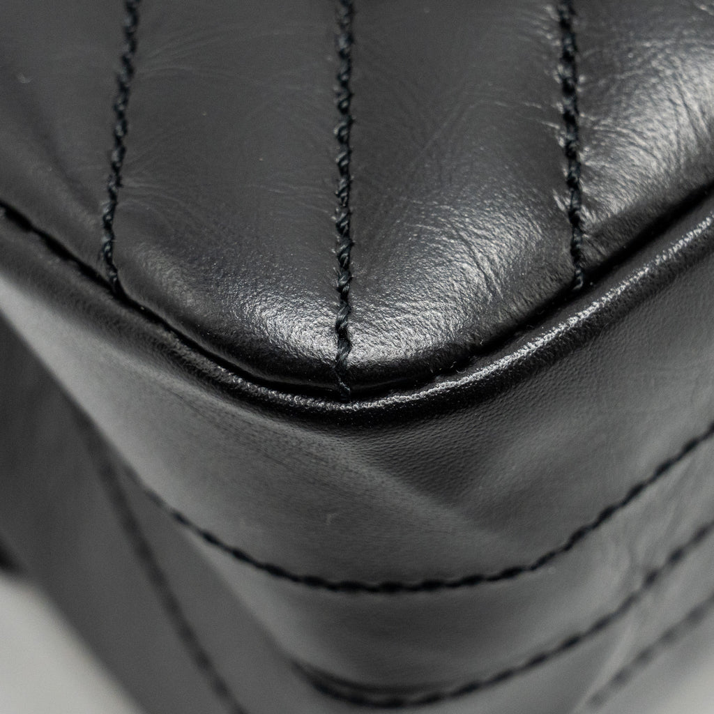 CHANEL MINI 2.55 REISSUE CHEVRON CALFSKIN BLACK GHW (MICROCHIP)