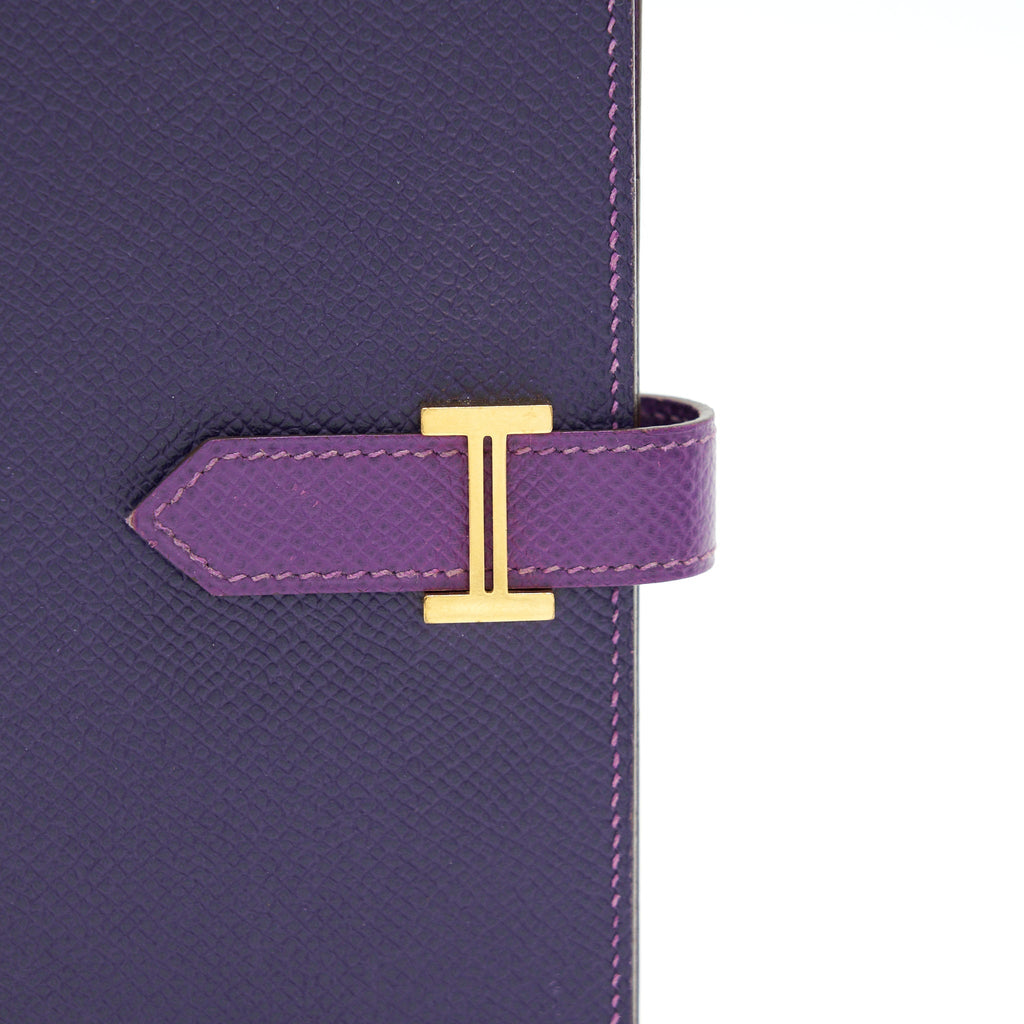 HERMES BEARN LONG WALLET PURPLE GHW