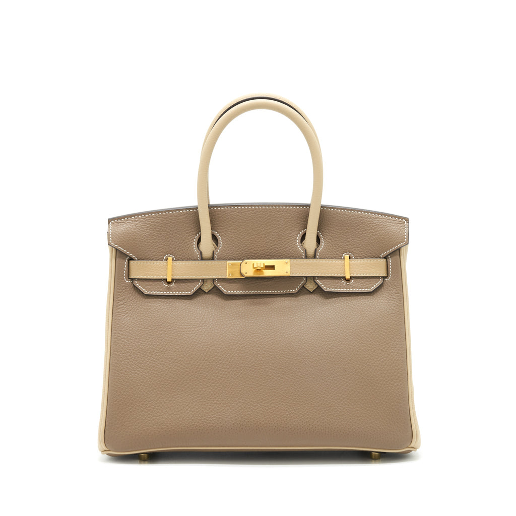 HERMES BIRKIN 30 TOGO SPECIAL ORDER ETOUPE / TRENCH BRUSHED GHW