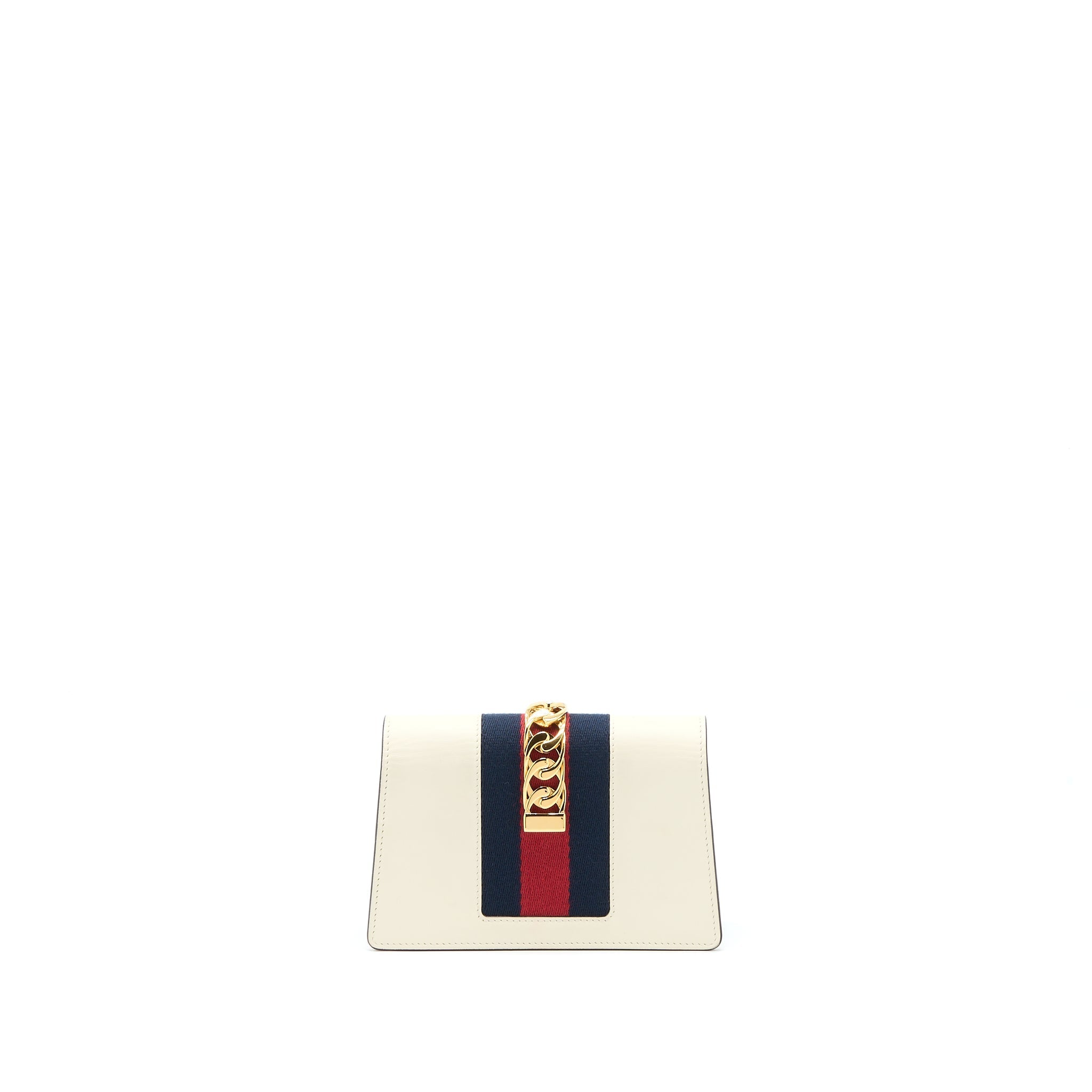 GUCCI SYLVIE MINI CHAIN BAG CALFSKIN WHITE GHW