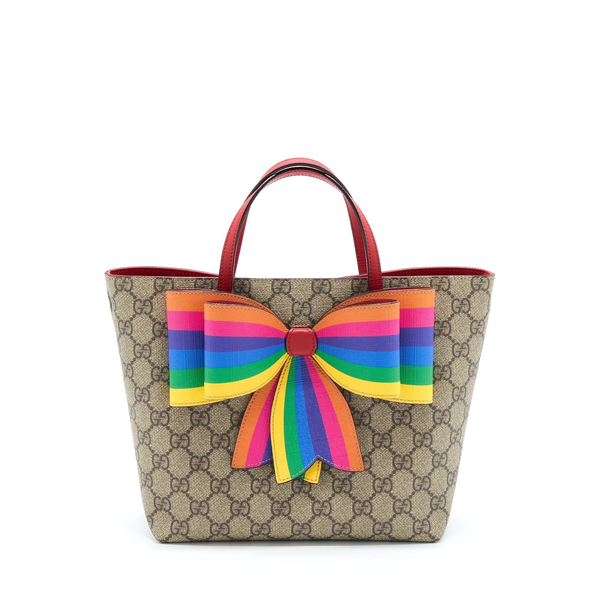 GUCCI CHILDREN'S GG SUPREME/MULTICOLOUR BOW TOTE