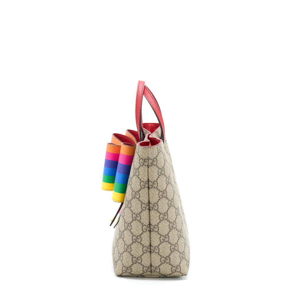 GUCCI CHILDREN'S GG SUPREME/MULTICOLOUR BOW TOTE