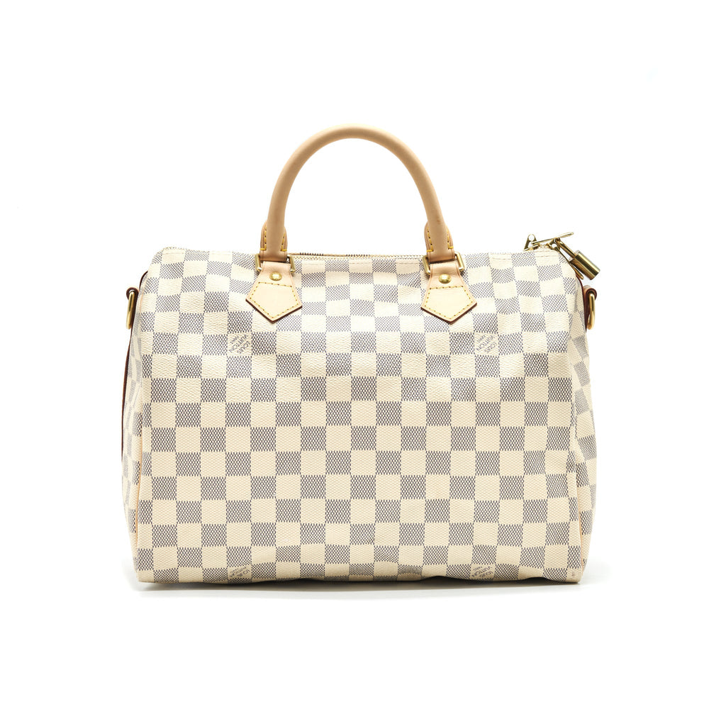 LOUIS VUITTON SPEEDY 30 WITH STRAP DAMIER AZUR CANVAS