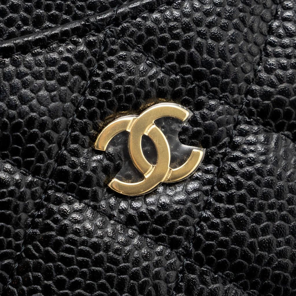 CHANEL CLASSIC CARD HOLDER CAVIAR BLACK GHW (MICROCHIP)