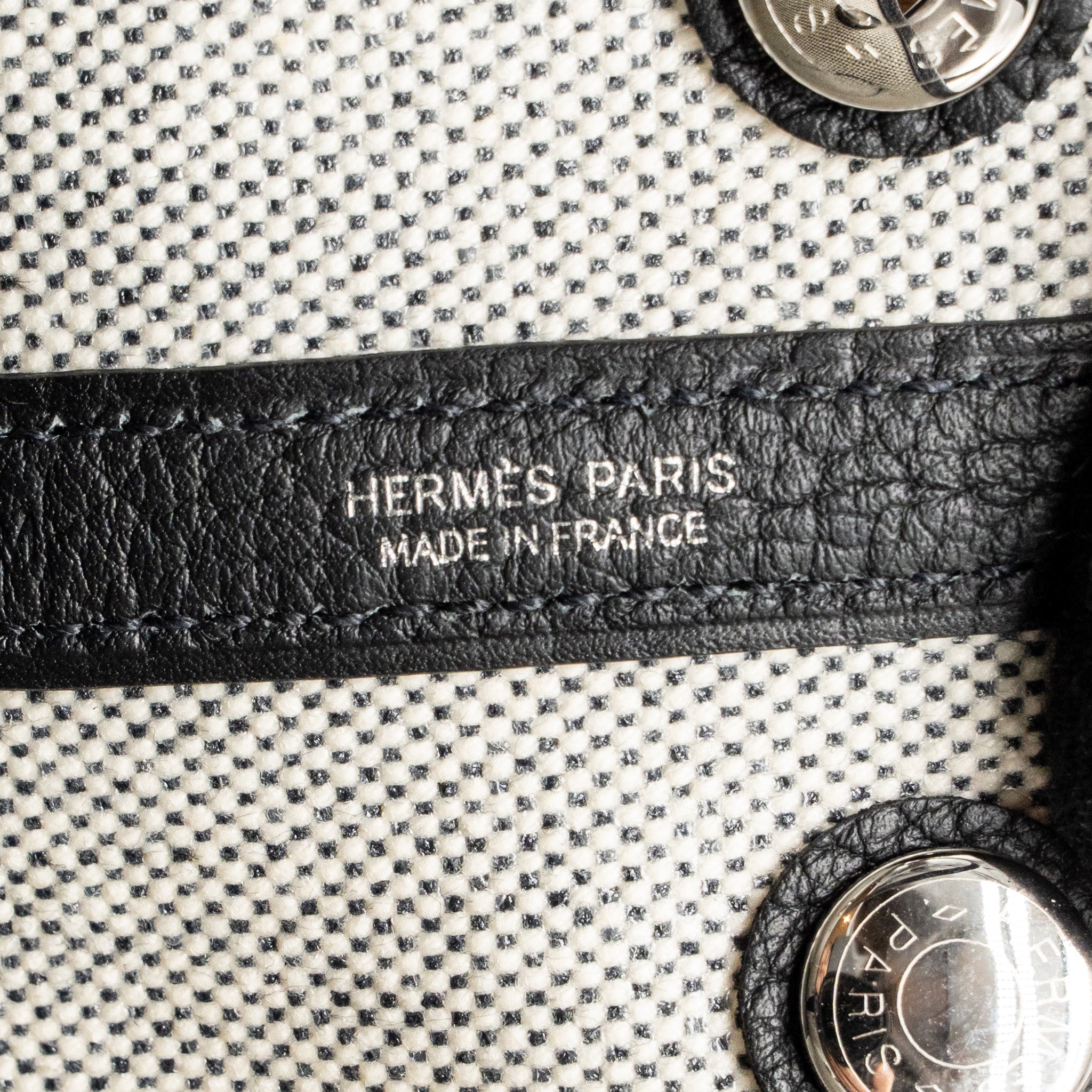 HERMES NEO GARDEN PARTY 23 NEGONDA/CANVAS ECRU/BLACK SHW