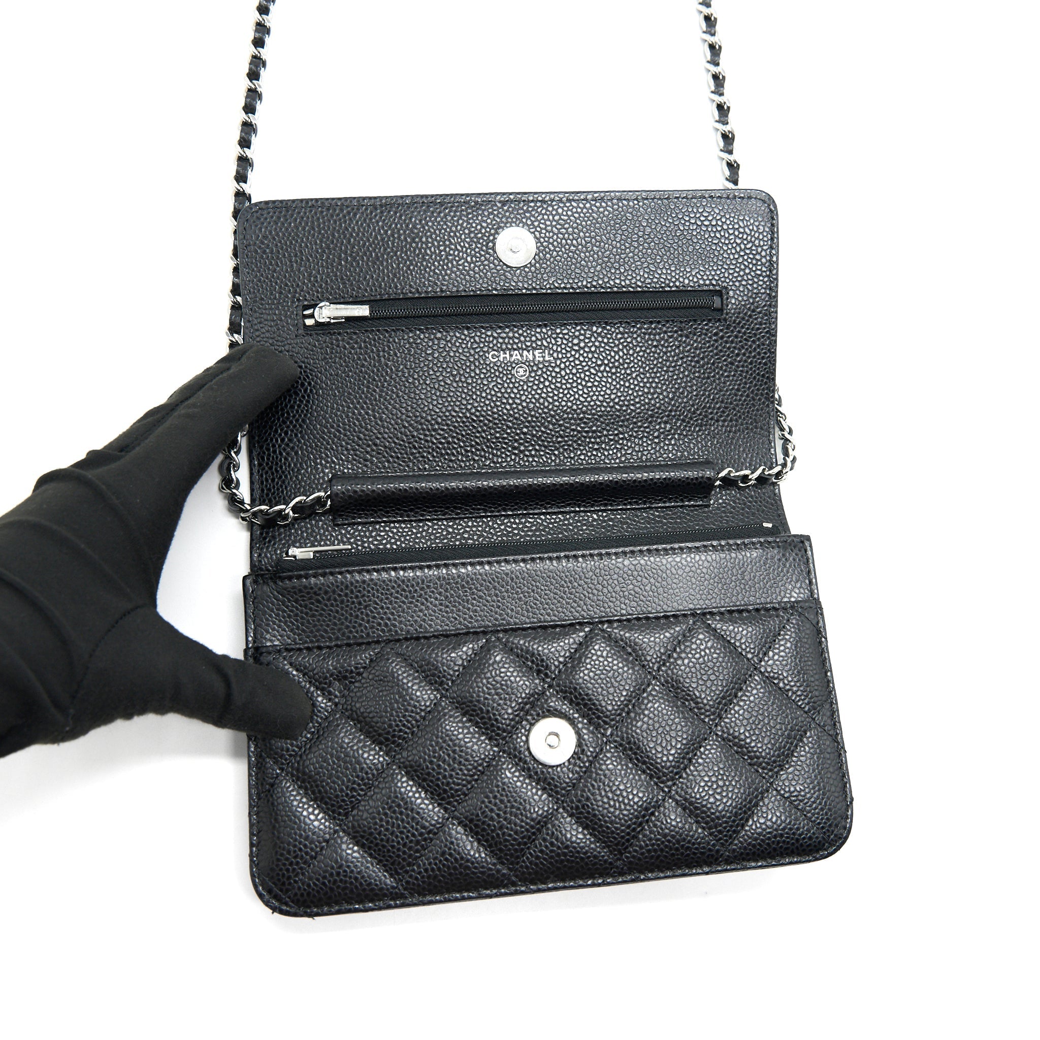 CHANEL WALLET ON CHAIN WOC IN CAVIAR SHW