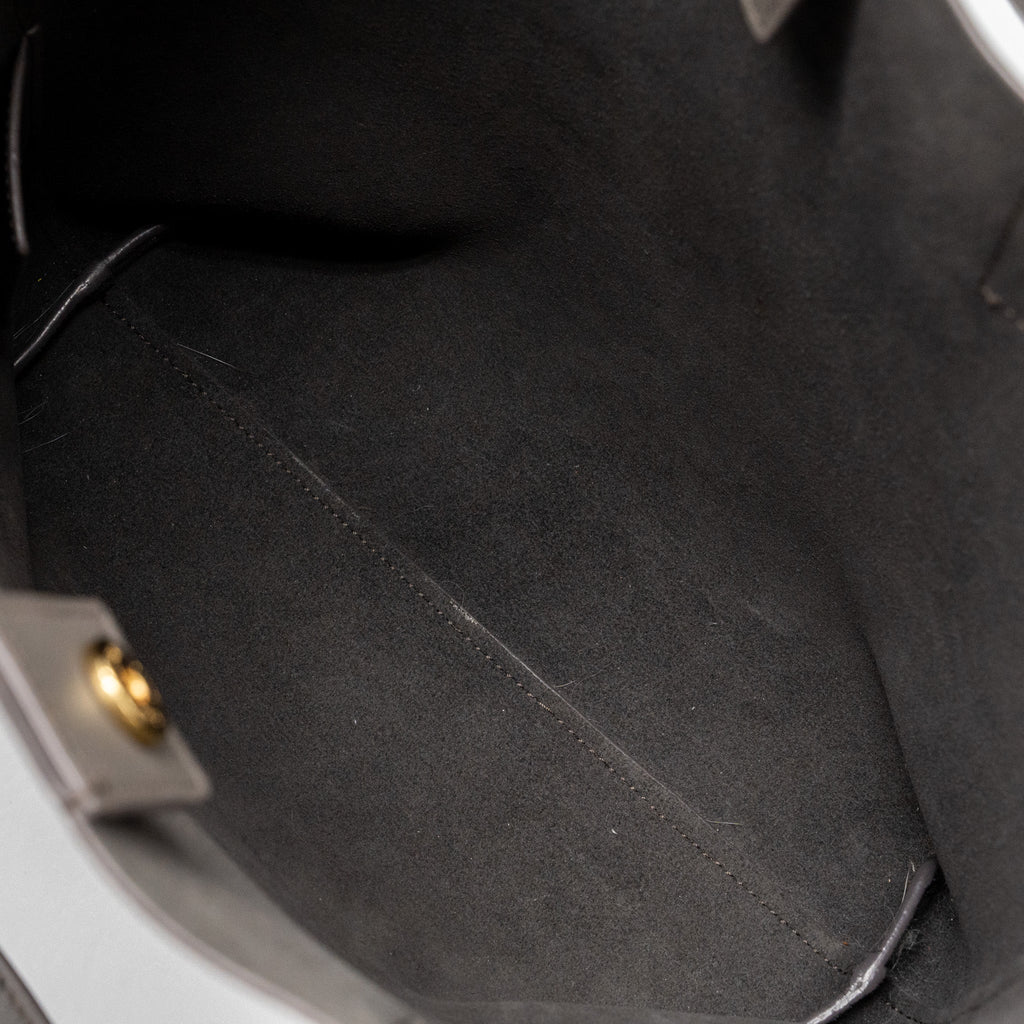SAINT LAURENT TOY SHOPPING NORTH / SOUTH BAG LEATHER GREY GHW