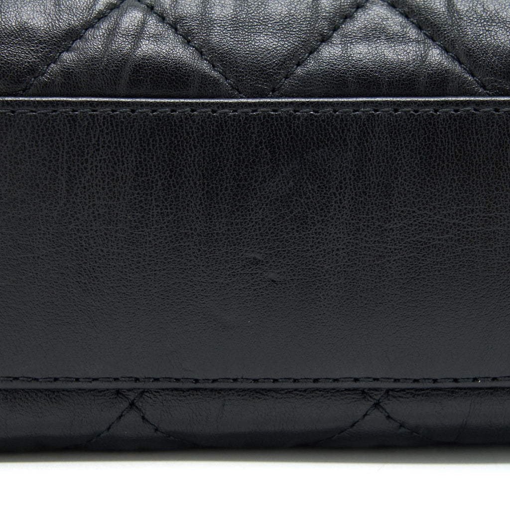 CHANEL SMALL CC WRAPPED STRAP BAG LAMBSKIN BLACK IN CRUMPLED GHW
