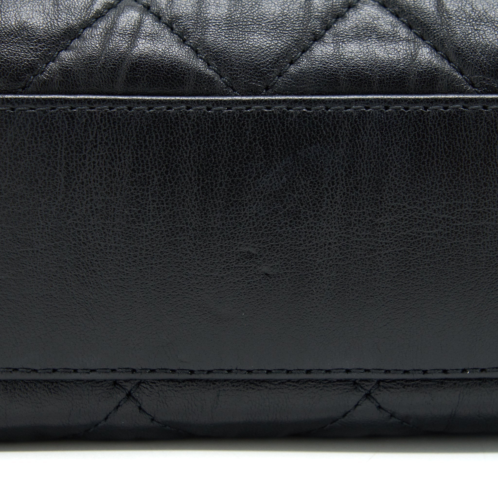 CHANEL SMALL CC WRAPPED STRAP BAG LAMBSKIN BLACK IN CRUMPLED GHW