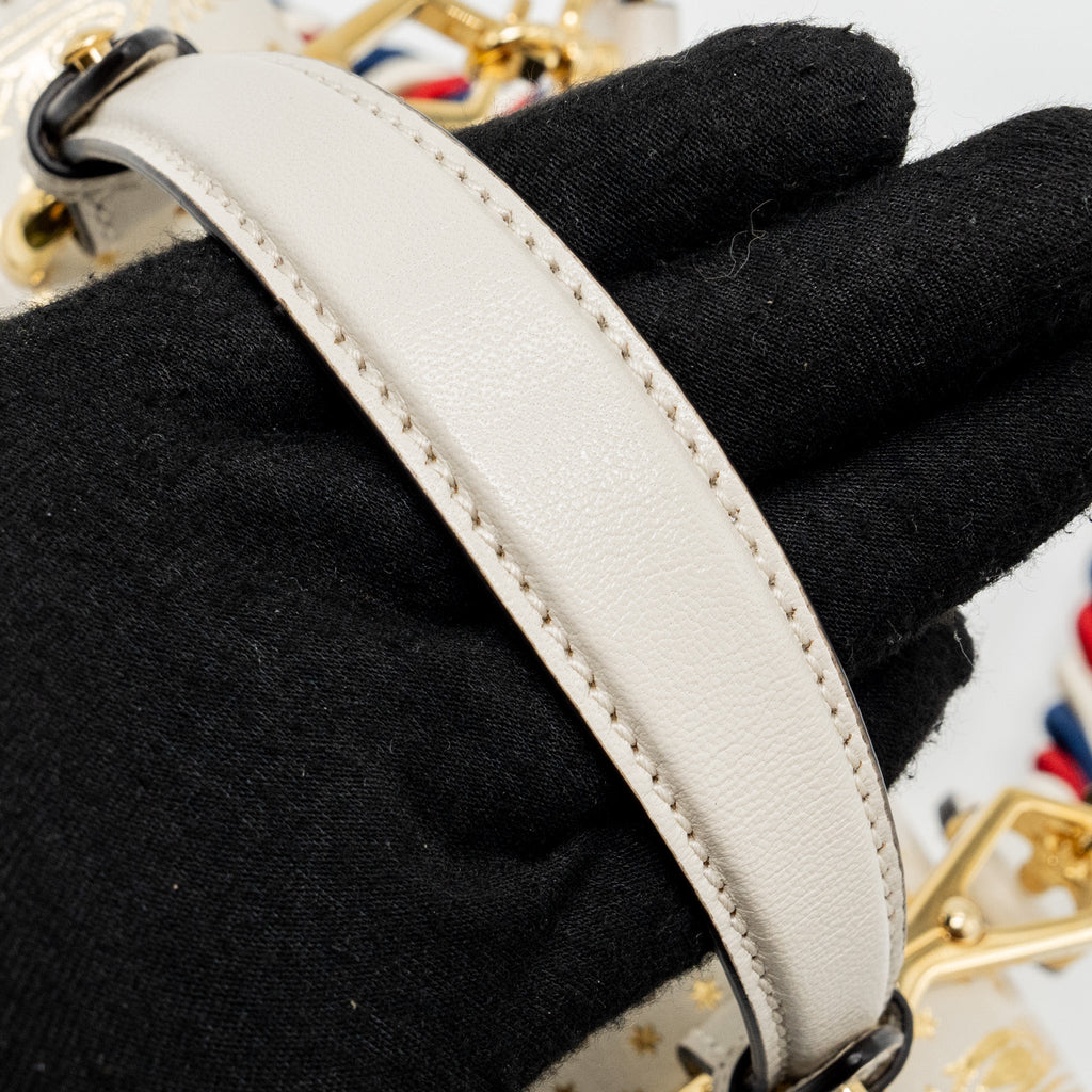 GUCCI SYLVIE TOP HANDLE BAG LIMITED EDITION LEATHER WHITE GHW