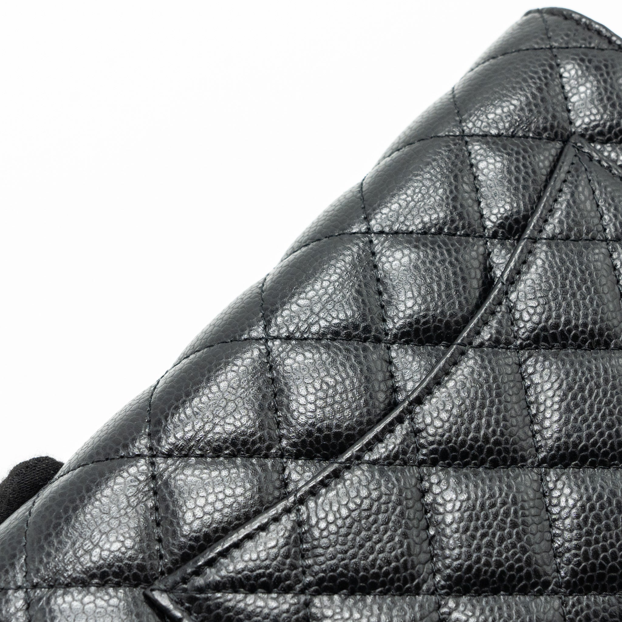 CHANEL CLASSIC WALLET ON CHAIN CAVIAR BLACK SHW (MICROCHIP)