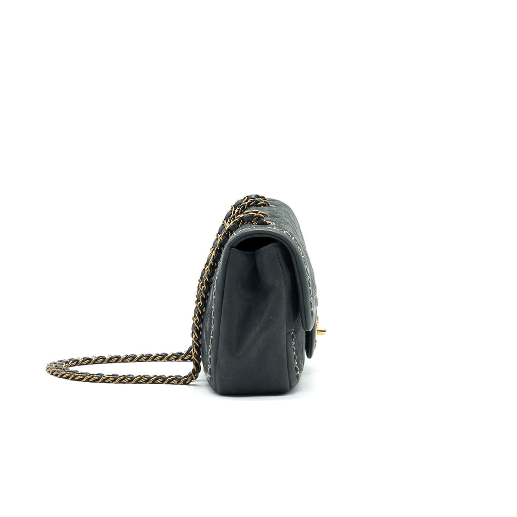 CHANEL SUEDE CALFSKIN MINI FLAP BAG