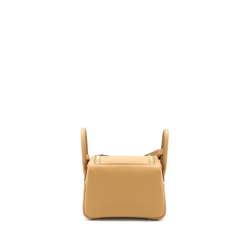 HERMES MINI LINDY CLEMENCE BISCUIT GHW