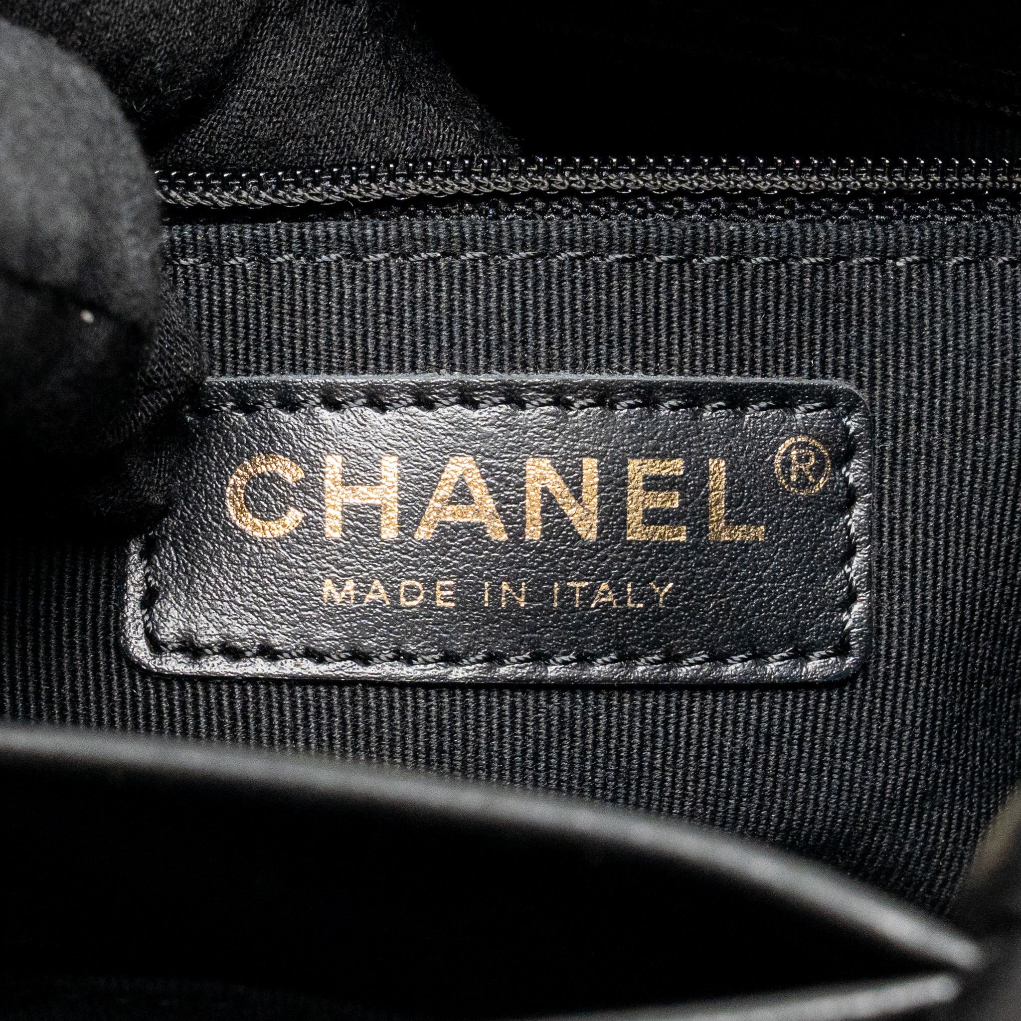 CHANEL QUILTED DOUBLE CHAIN SHOPPING TOTE BAG LAMBSKIN BLACK GHW (MICROCHIP)