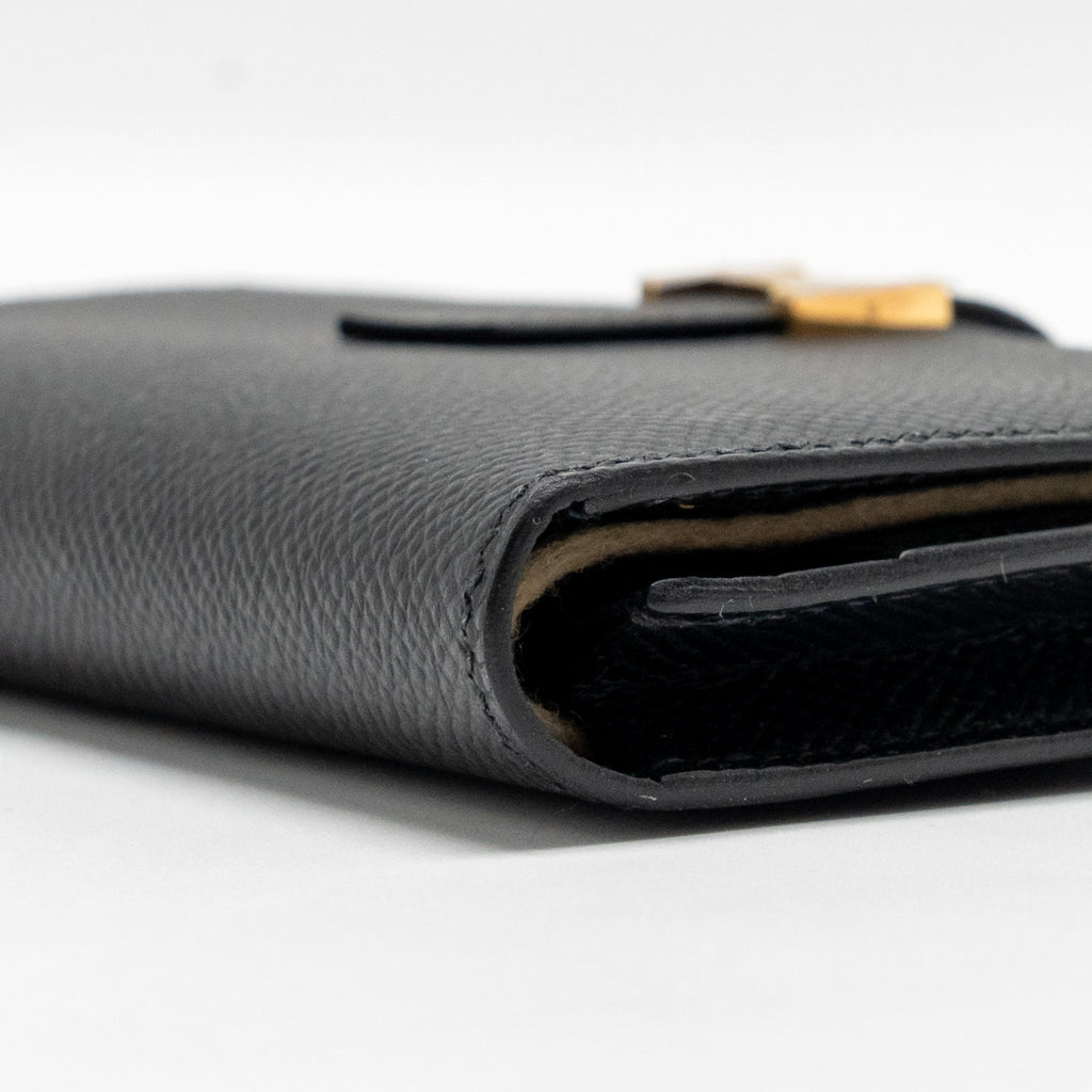 HERMES BEARN WALLET EPSOM BLACK GHW