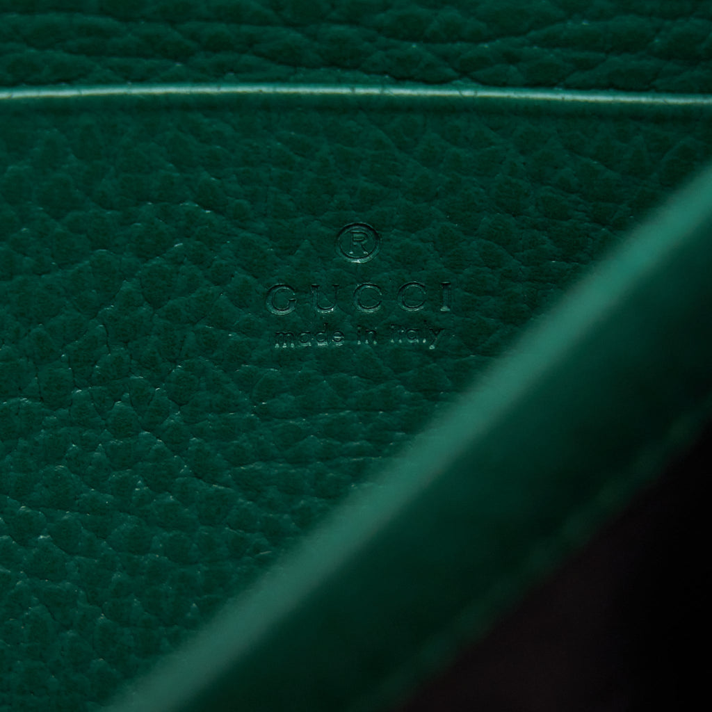 GUCCI DIONYSUS MINI CHAIN BAG GREEN WITH GOLD AND SILVER HARDWARE