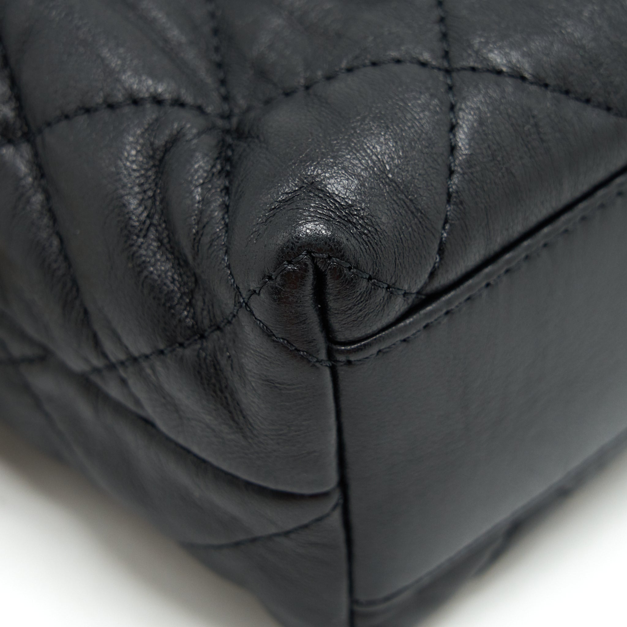 CHANEL SMALL CC WRAPPED STRAP BAG LAMBSKIN BLACK IN CRUMPLED GHW
