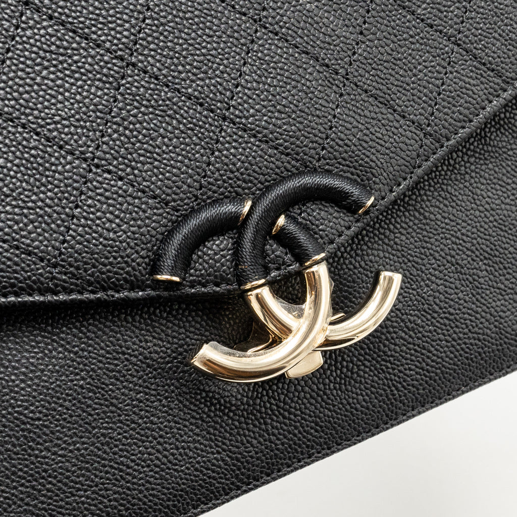 CHANEL PARIS-CUBA THREAD AROUND FLAP BAG WITH CHAIN CAVIAR BLACK LGHW