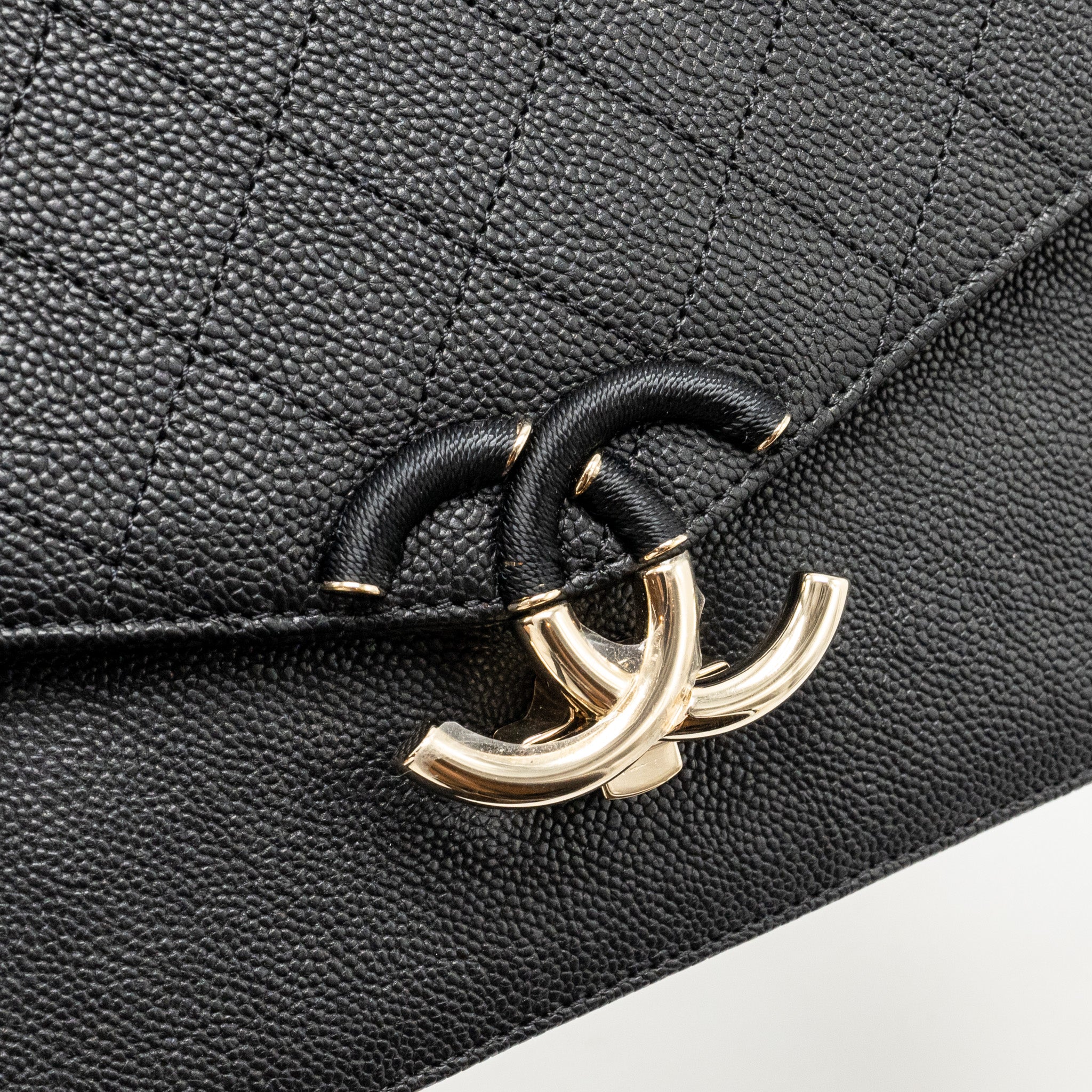 CHANEL PARIS-CUBA THREAD AROUND FLAP BAG WITH CHAIN CAVIAR BLACK LGHW